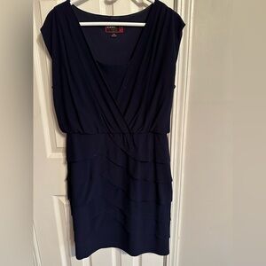 Scarlett Deep Blue Layered Midi Dress